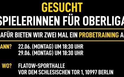 Spielerinnen für die Oberliga gesucht!