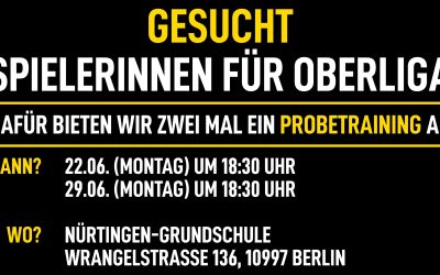 Spielerinnen für die Oberliga gesucht!